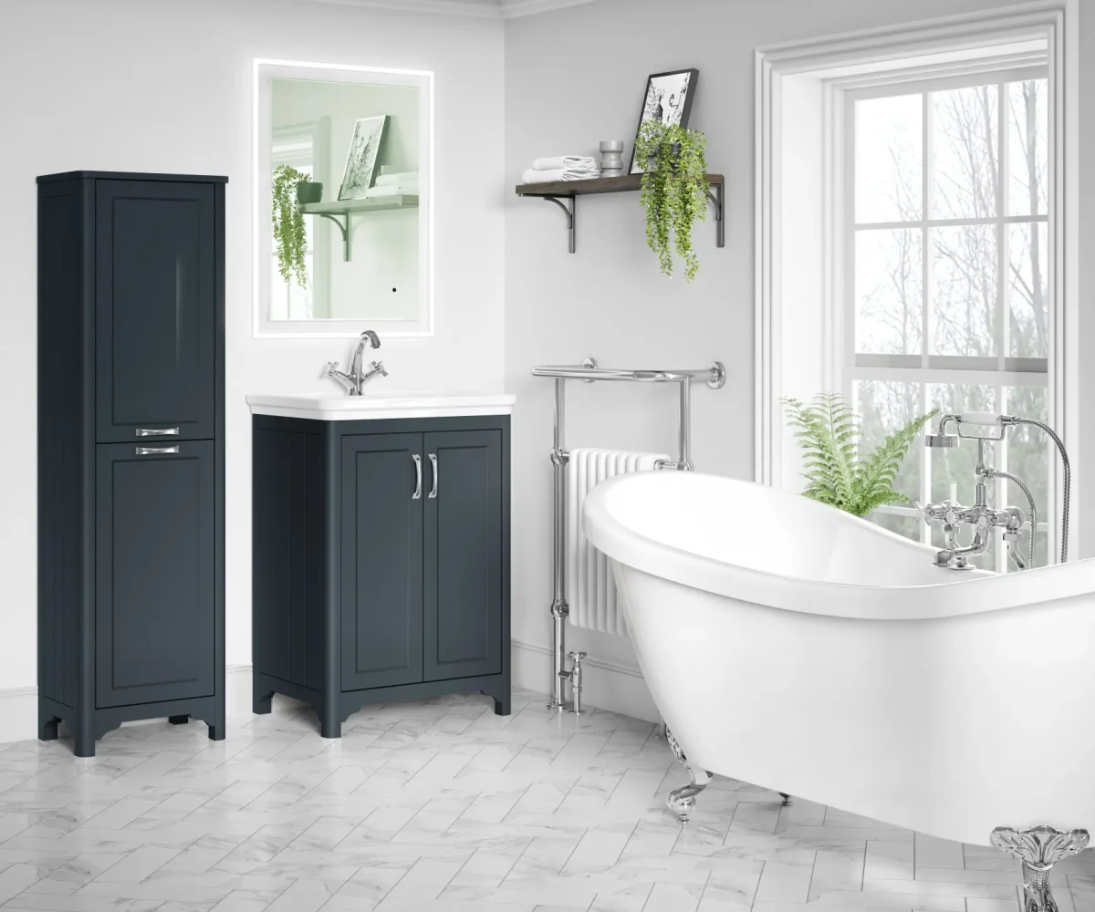 Westminster 600mm Unit Dark Grey Mart & Basin_Mirror Farnham_LS
